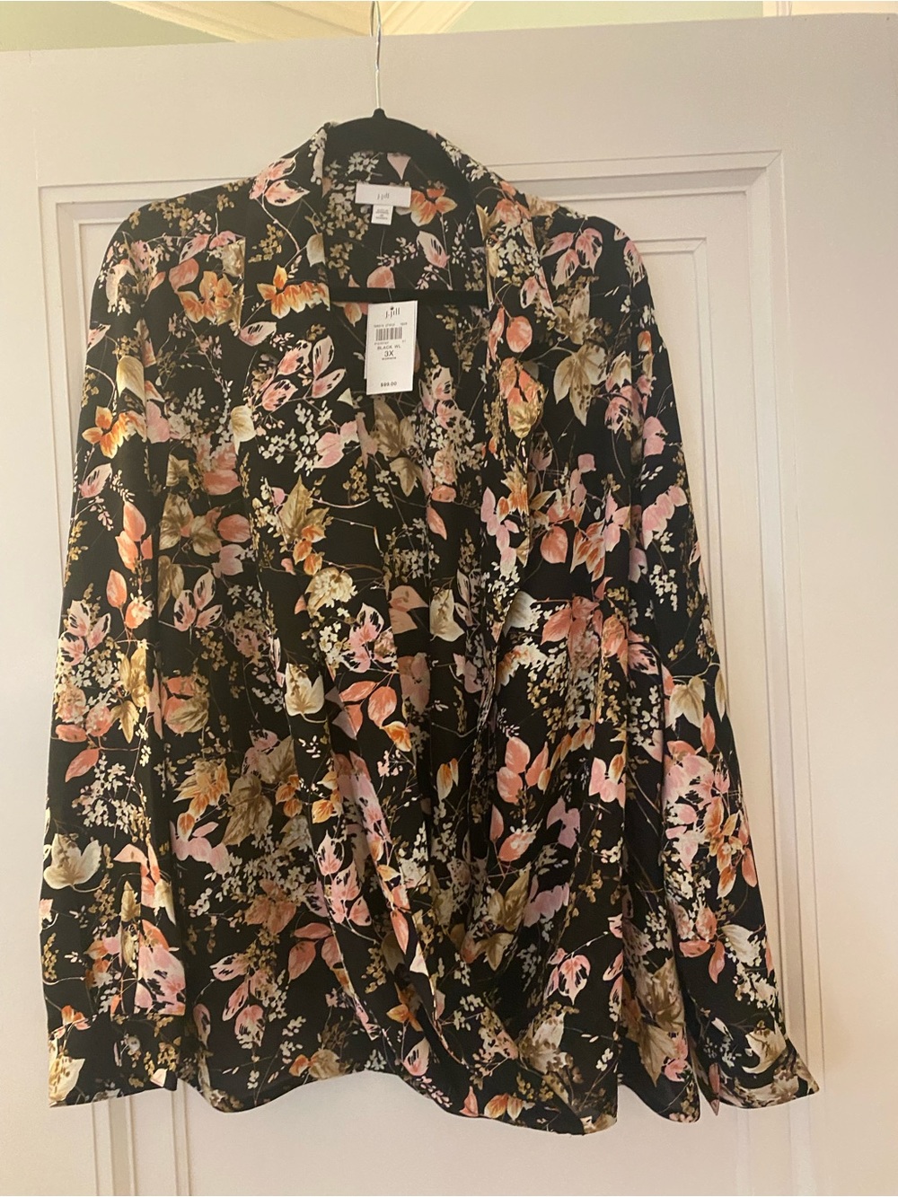 NWT j jill brand long sleeve floral shirt- open style- 3x